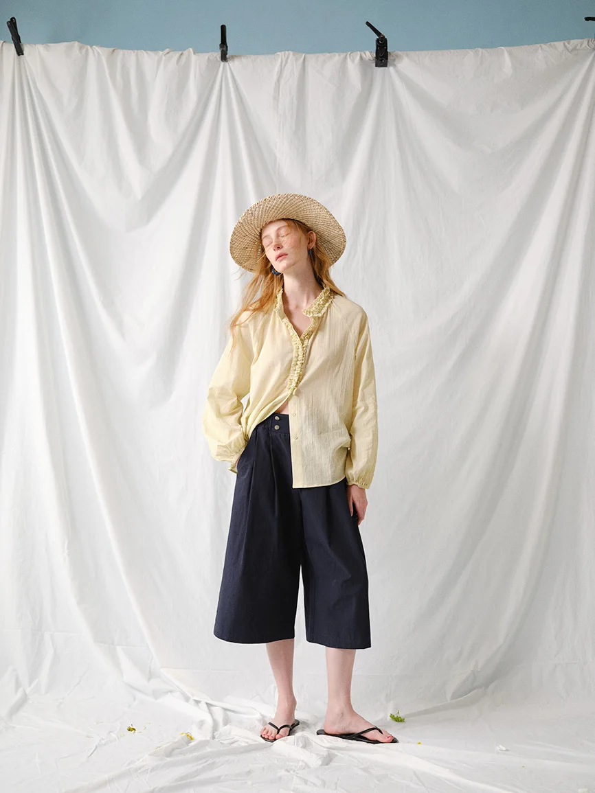 Casual Trousers Women's Spring Summer New Style Two Colors Hanflax Cotton Elastic Waist Pleated Mid-Length Pants Lauren's Night
Casual Trousers Women's Spring Summer New Style Two Colors Hanflax Cotton Elastic Waist Pleated Mid-Length Pants Lauren's Night
