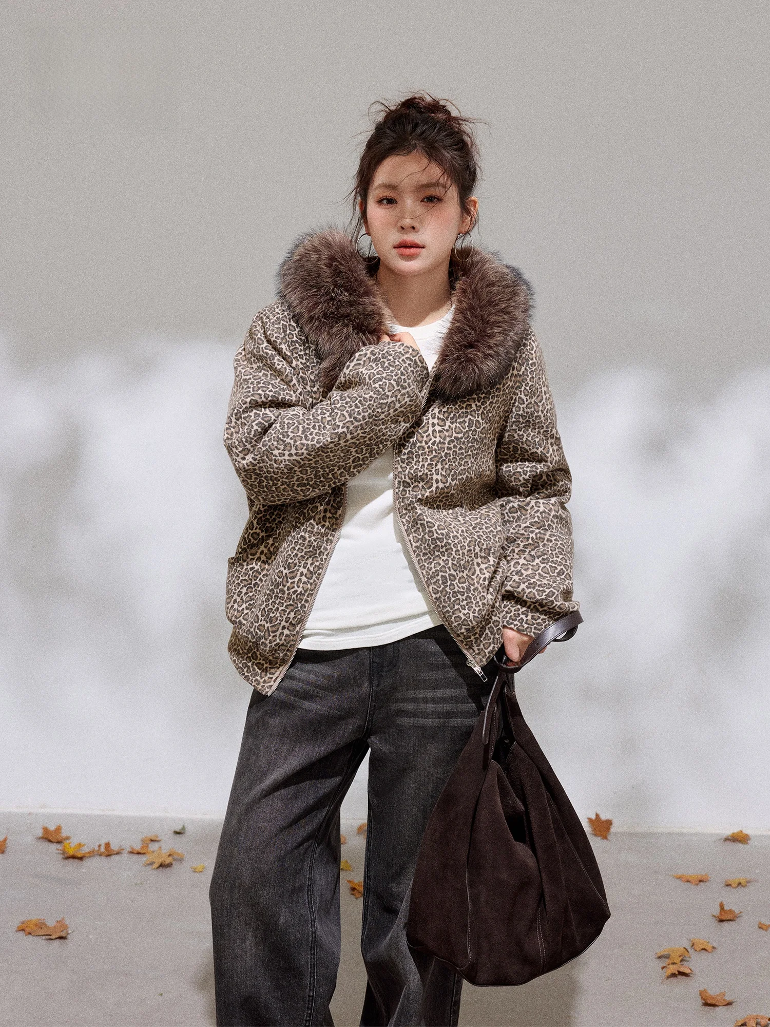 plus Size Women's Jaet Warm Leopard Print Fur Collar Korean Sle Slimming Sexy Sister Casual Coat High Waist Long Sve
plus Size Women's Jaet Warm Leopard Print Fur Collar Korean Sle Slimming Sexy Sister Casual Coat High Waist Long Sve