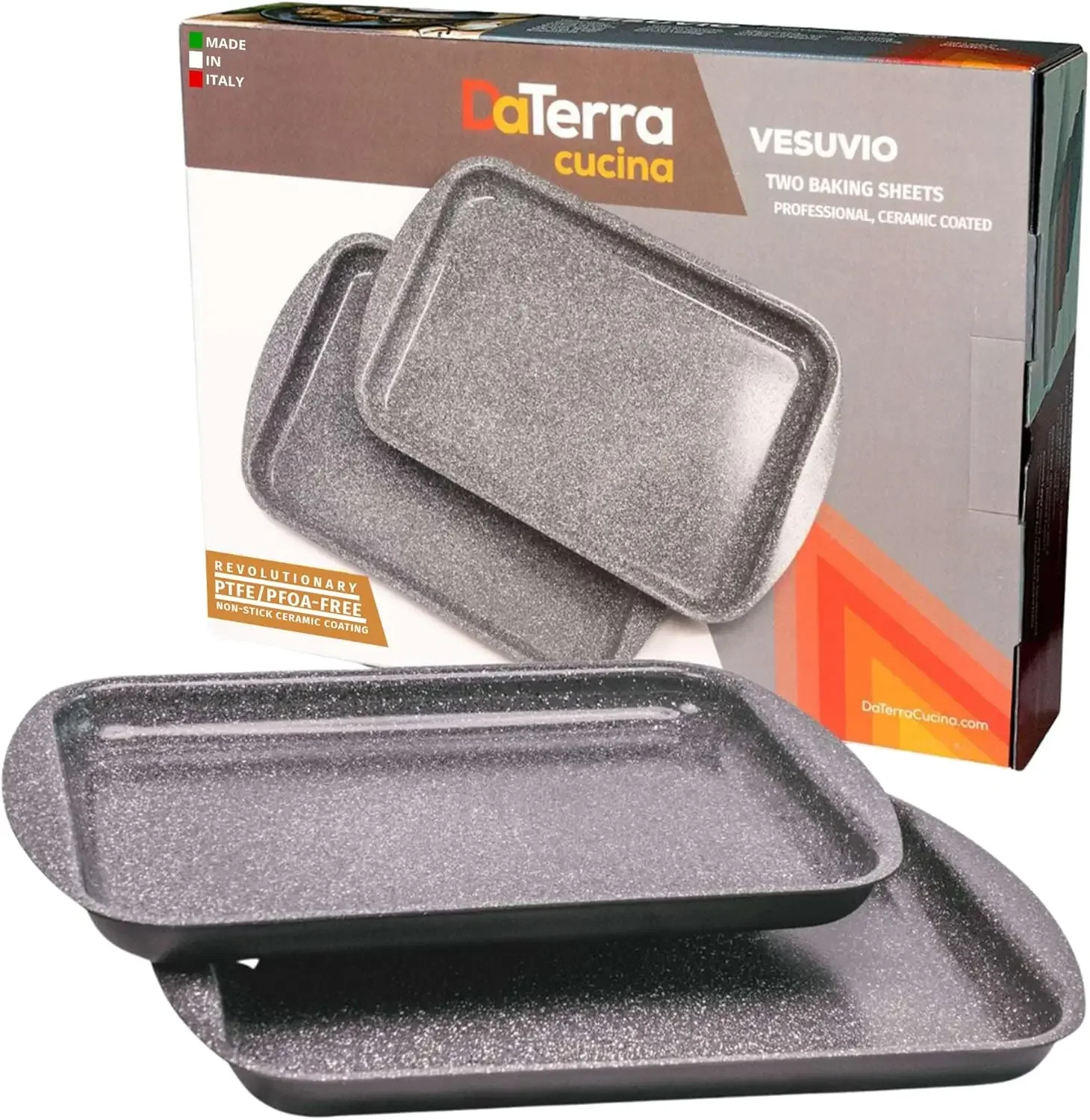 - Nonstick Ceramic Coated Baking Sheet Twin Pack – 16" x 11" x 1" Professional Grade, PTFE, Cadmium, Lead & PFOA Free, Oven Safe
- Nonstick Ceramic Coated Baking Sheet Twin Pack – 16" x 11" x 1" Professional Grade, PTFE, Cadmium, Lead & PFOA Free, Oven Safe