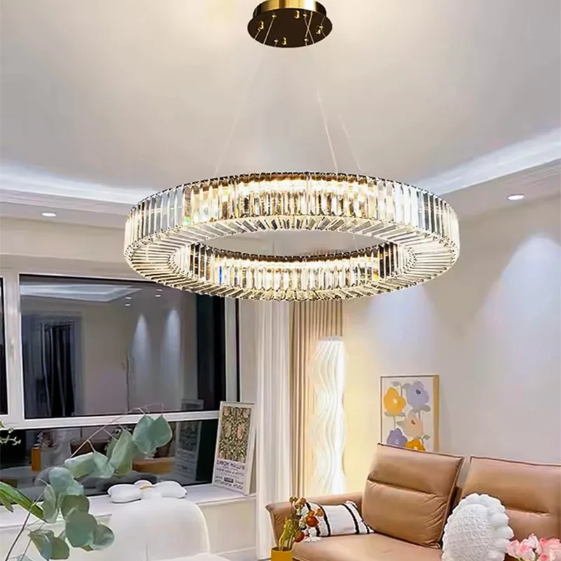 Modern Luxury Crystal Chandelier Home Dimmable LED Pendant Light for Villa Living Dining Room Bedroom Indoor Decorative Lighting
Modern Luxury Crystal Chandelier Home Dimmable LED Pendant Light for Villa Living Dining Room Bedroom Indoor Decorative Lighting