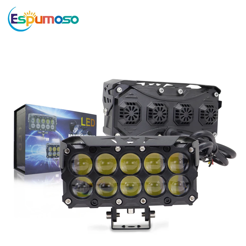 10 Lens Dual Color Motorcycle LED Auxiliary Spotlight With Cooling Fan Hi/Low Beam Projector Headlight Electric Driving Working
10 Lens Dual Color Motorcycle LED Auxiliary Spotlight With Cooling Fan Hi/Low Beam Projector Headlight Electric Driving Working
