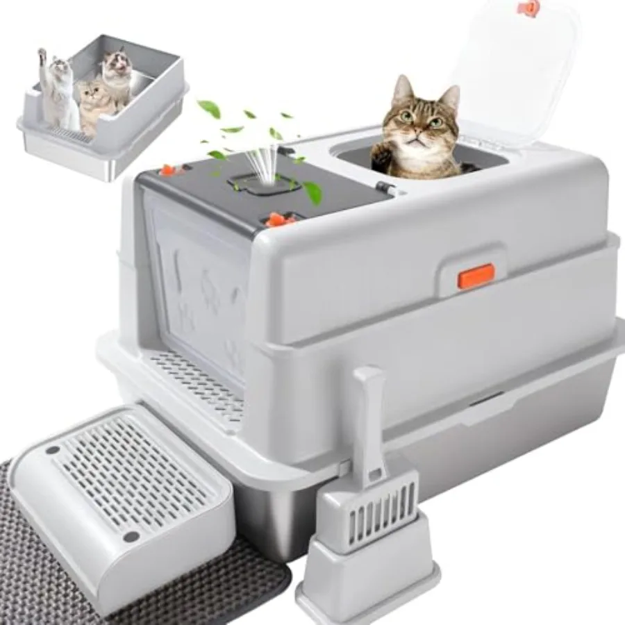 XXXL Stainless Steel Litter Box with Lid, XXXL Enclosed Metal Cat Litter Box for Big Cats, Multiple Cats, with Litter Scoop Foo
XXXL Stainless Steel Litter Box with Lid, XXXL Enclosed Metal Cat Litter Box for Big Cats, Multiple Cats, with Litter Scoop Foo
