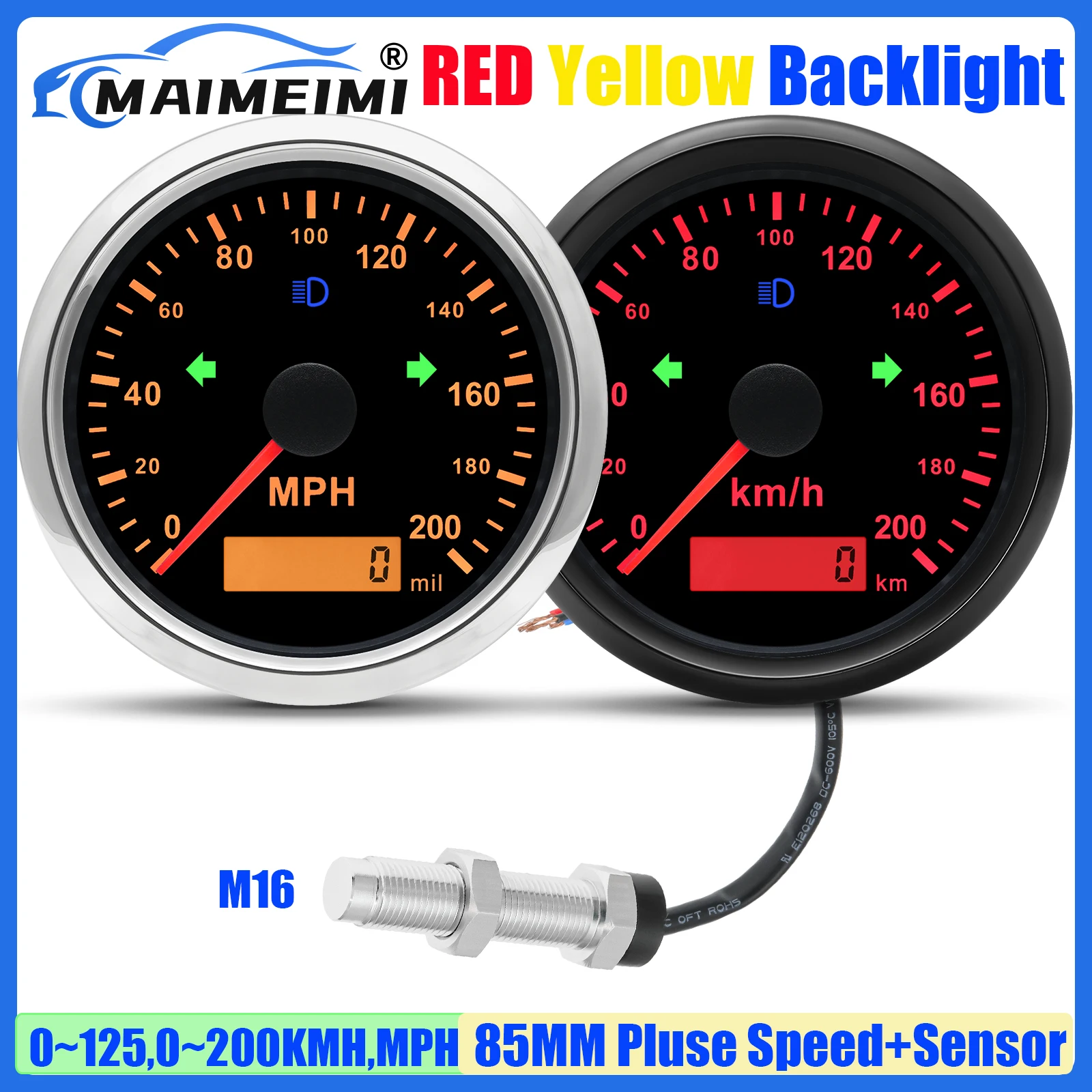 MAIMEIMI 85mm Analog Pulse Speedometer with Holzer Sensor Pulse Signal Speed Gauge Overspeed Buzzer High Beam Turn Light Car
MAIMEIMI 85mm Analog Pulse Speedometer with Holzer Sensor Pulse Signal Speed Gauge Overspeed Buzzer High Beam Turn Light Car