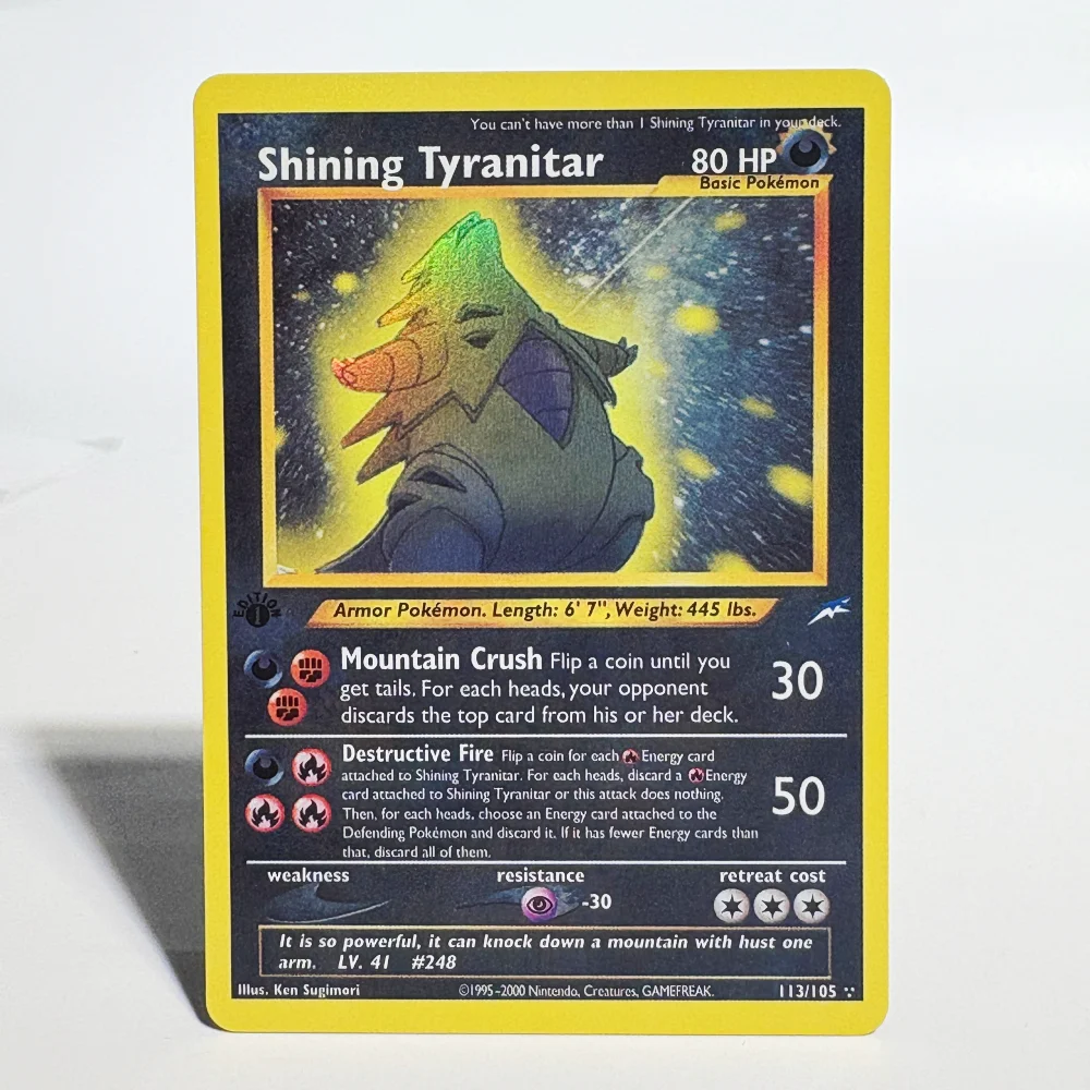 PKM Card Shining Card Neo Series Shining Tyranitar Shining Mewtwo Sabrina 's Gengar Gift Kids Toys Proxy Card
PKM Card Shining Card Neo Series Shining Tyranitar Shining Mewtwo Sabrina 's Gengar Gift Kids Toys Proxy Card