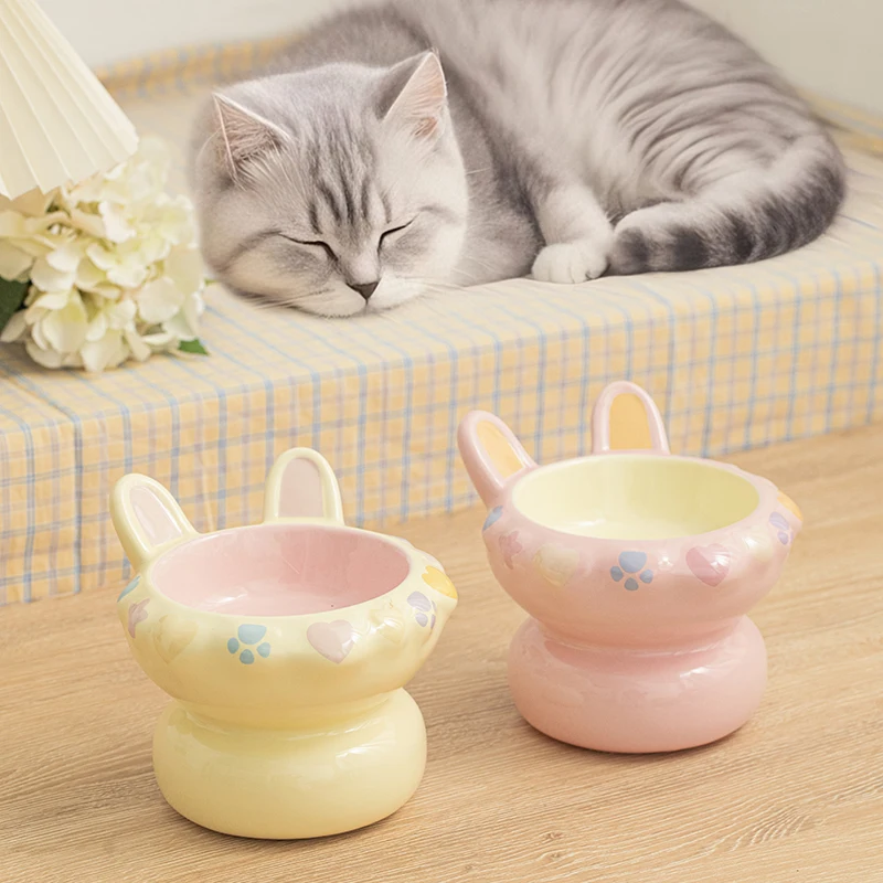 Cute Ceramic Elevated Raised Cat Bowl Puppy Dog Feeder Drinker Food Water Snack Bowl For Cat Pet Supplies Accessories Porcelain
Cute Ceramic Elevated Raised Cat Bowl Puppy Dog Feeder Drinker Food Water Snack Bowl For Cat Pet Supplies Accessories Porcelain