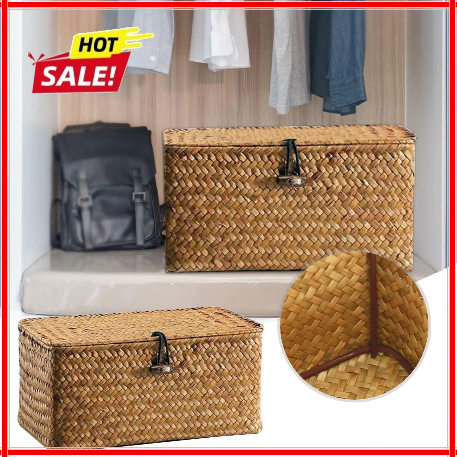 Partitioned Storage Box, Handcrafted Woven Storage Basket, Rectangular Vintage Shelf, for Home Organization Storage Containers
Partitioned Storage Box, Handcrafted Woven Storage Basket, Rectangular Vintage Shelf, for Home Organization Storage Containers