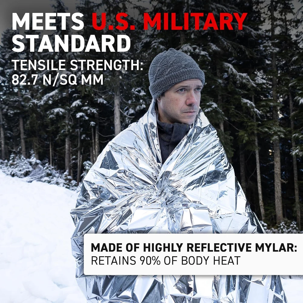 Emergency Blanket Outdoor Survive First Aid Military Outdoor Survive Rescue Kit Windproof Foil Thermal Blanket for Camping Hiki
Emergency Blanket Outdoor Survive First Aid Military Outdoor Survive Rescue Kit Windproof Foil Thermal Blanket for Camping Hiki