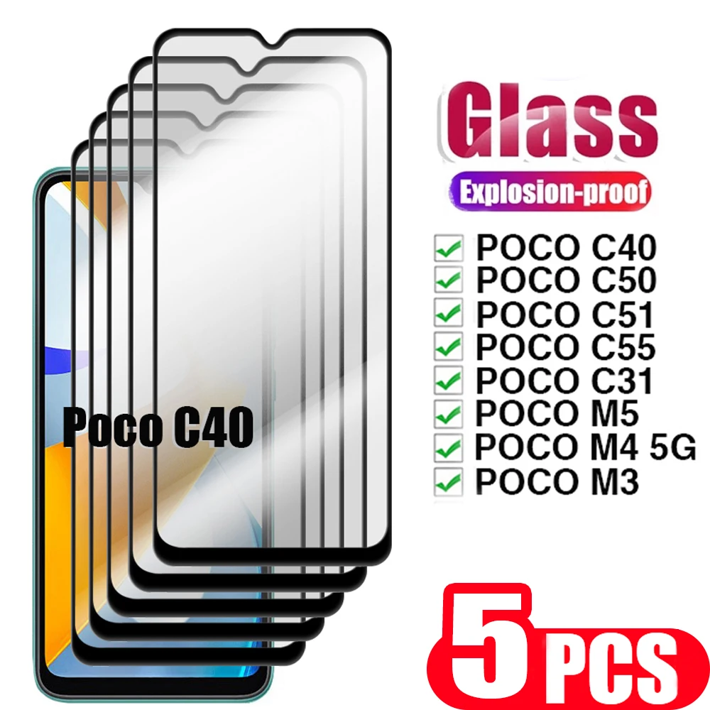 5 шт. полное покрытие для xiaomi Poco M5 M4 5G C55 C50 C40 C51 M3 C31 F5 закаленное стекло Защита для экрана Защитная пленка на стекло
5 шт. полное покрытие для xiaomi Poco M5 M4 5G C55 C50 C40 C51 M3 C31 F5 закаленное стекло Защита для экрана Защитная пленка на стекло
