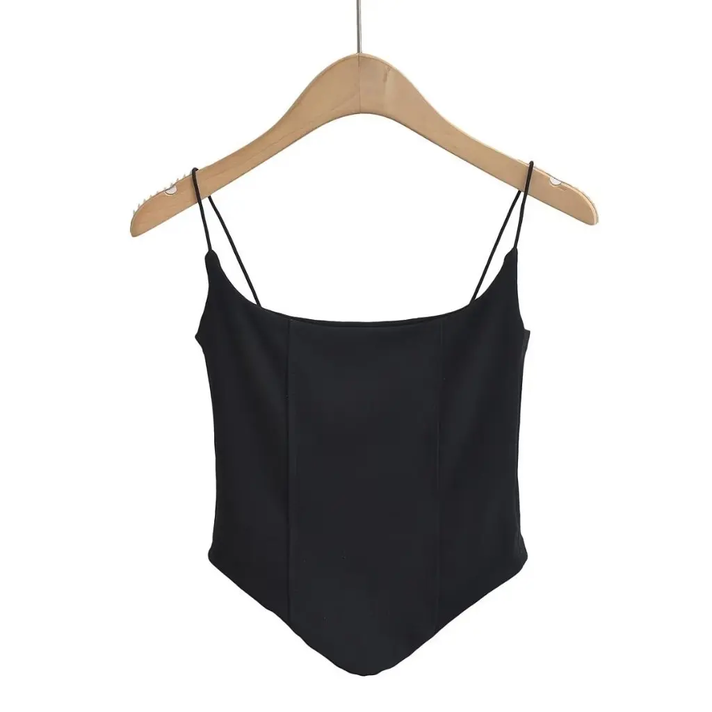 Spring European And American Style Women's Fish Bone Sling Slim Fit Vest Top C75491 Fashionable Casual Wear 
Spring European And American Style Women's Fish Bone Sling Slim Fit Vest Top C75491 Fashionable Casual Wear