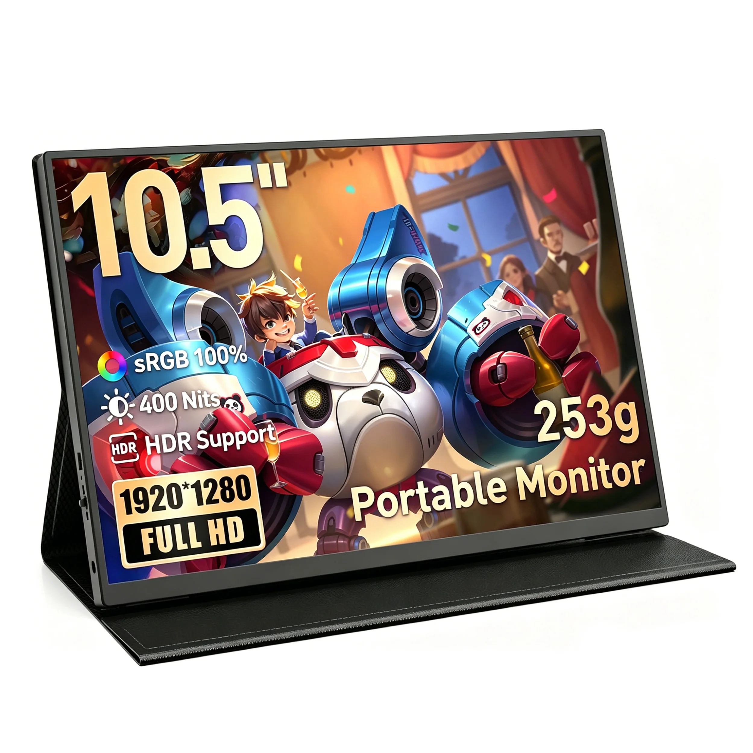 10.5 Inch Portable Monitors 100%sRGB 1920*1280P FHD IPS 3:2 1000:1 One line link For Phone Laptop TV PS4/5 XBox Mac PC Switch
10.5 Inch Portable Monitors 100%sRGB 1920*1280P FHD IPS 3:2 1000:1 One line link For Phone Laptop TV PS4/5 XBox Mac PC Switch