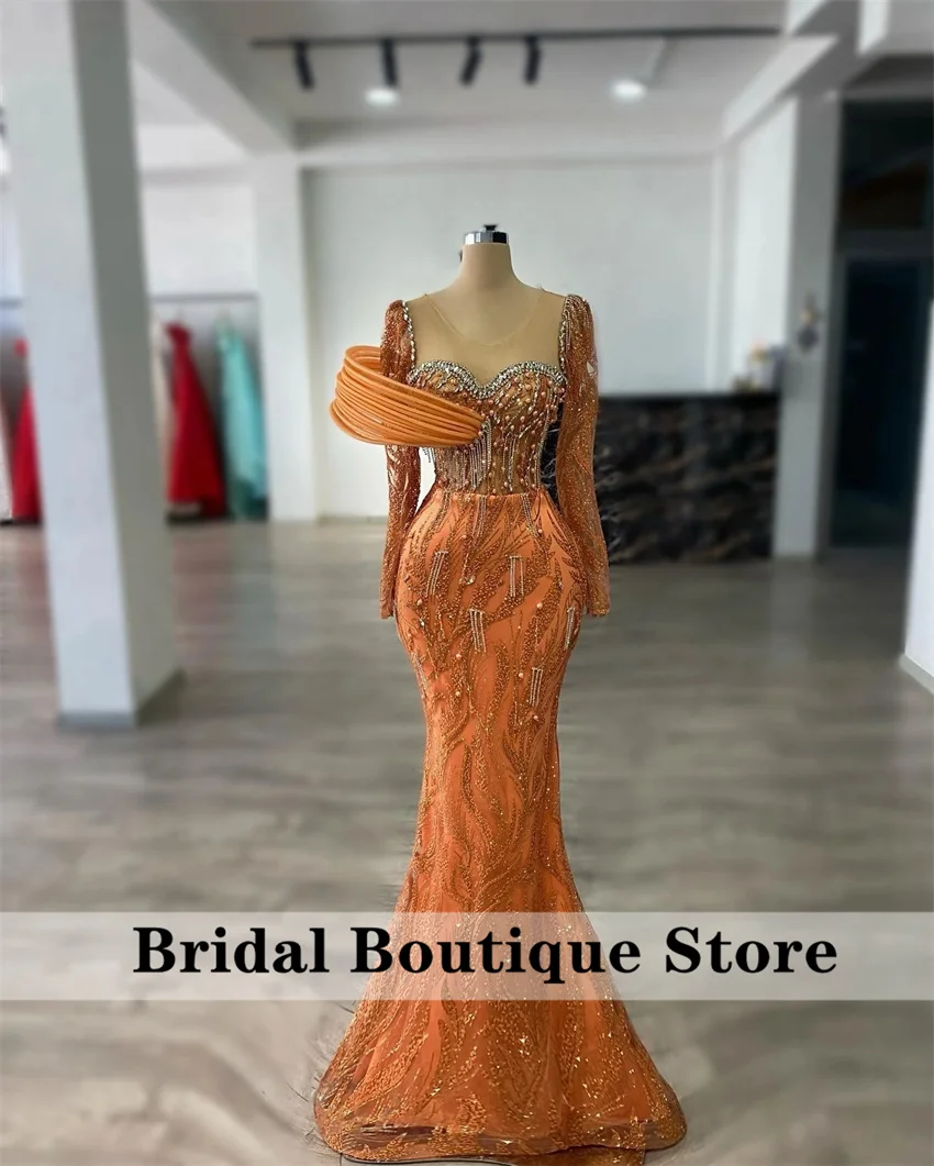Elegant Orange Luxury Evening Dresses Women 2025 Crystals Beading Floor-Length Formal Occasion Prom Gown Customized
Elegant Orange Luxury Evening Dresses Women 2025 Crystals Beading Floor-Length Formal Occasion Prom Gown Customized
