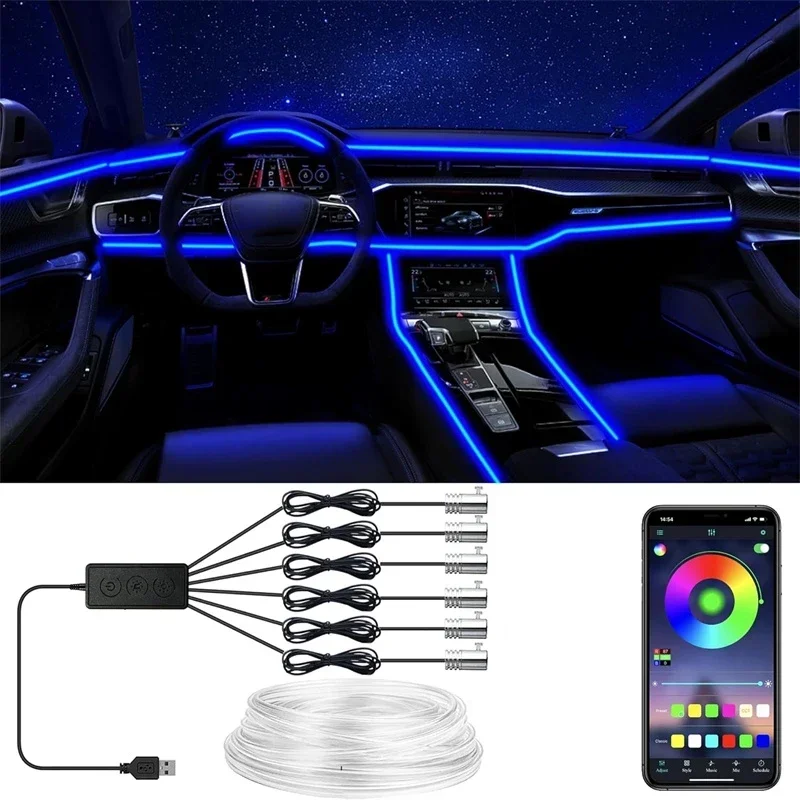 Flexible EL Wire Lights With App Control Ambient Atmosphere Strip Light Decorative Lamps 12V Car Interior Neon RGB Led Strip
Flexible EL Wire Lights With App Control Ambient Atmosphere Strip Light Decorative Lamps 12V Car Interior Neon RGB Led Strip