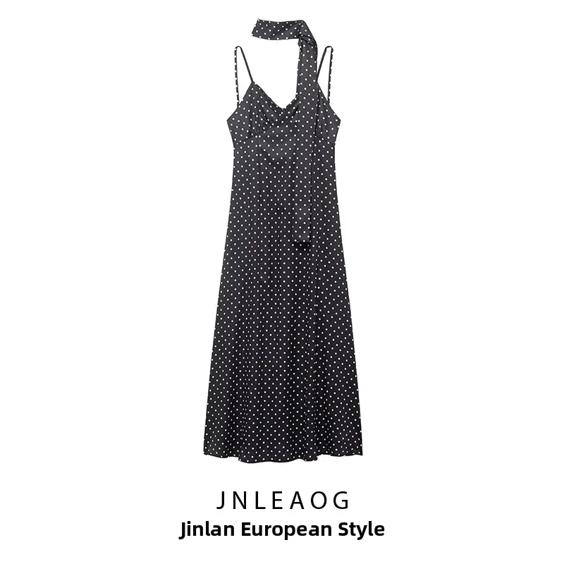 JNLEAOG Autumn New Polka Dot Design Halter Dress Elegant Ladylike Style Straight Cut Slim Fit Polyester Casual Dress
JNLEAOG Autumn New Polka Dot Design Halter Dress Elegant Ladylike Style Straight Cut Slim Fit Polyester Casual Dress