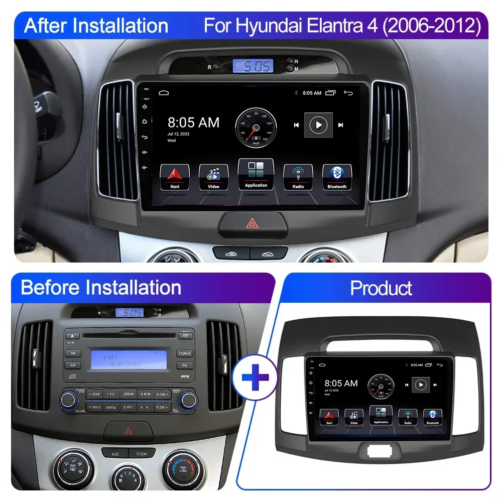 Android 13 Carplay radio For Hyundai Elantra 4 HD 200-2012 Car stereo Multimedia Player android Auto GPS navigation 2DIN DSP
Android 13 Carplay radio For Hyundai Elantra 4 HD 200-2012 Car stereo Multimedia Player android Auto GPS navigation 2DIN DSP