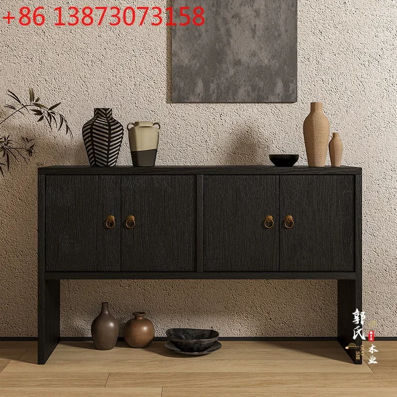Black wabi-sabi style solid wood entrance cabinet old elm wood medieval homestay club locker
Black wabi-sabi style solid wood entrance cabinet old elm wood medieval homestay club locker