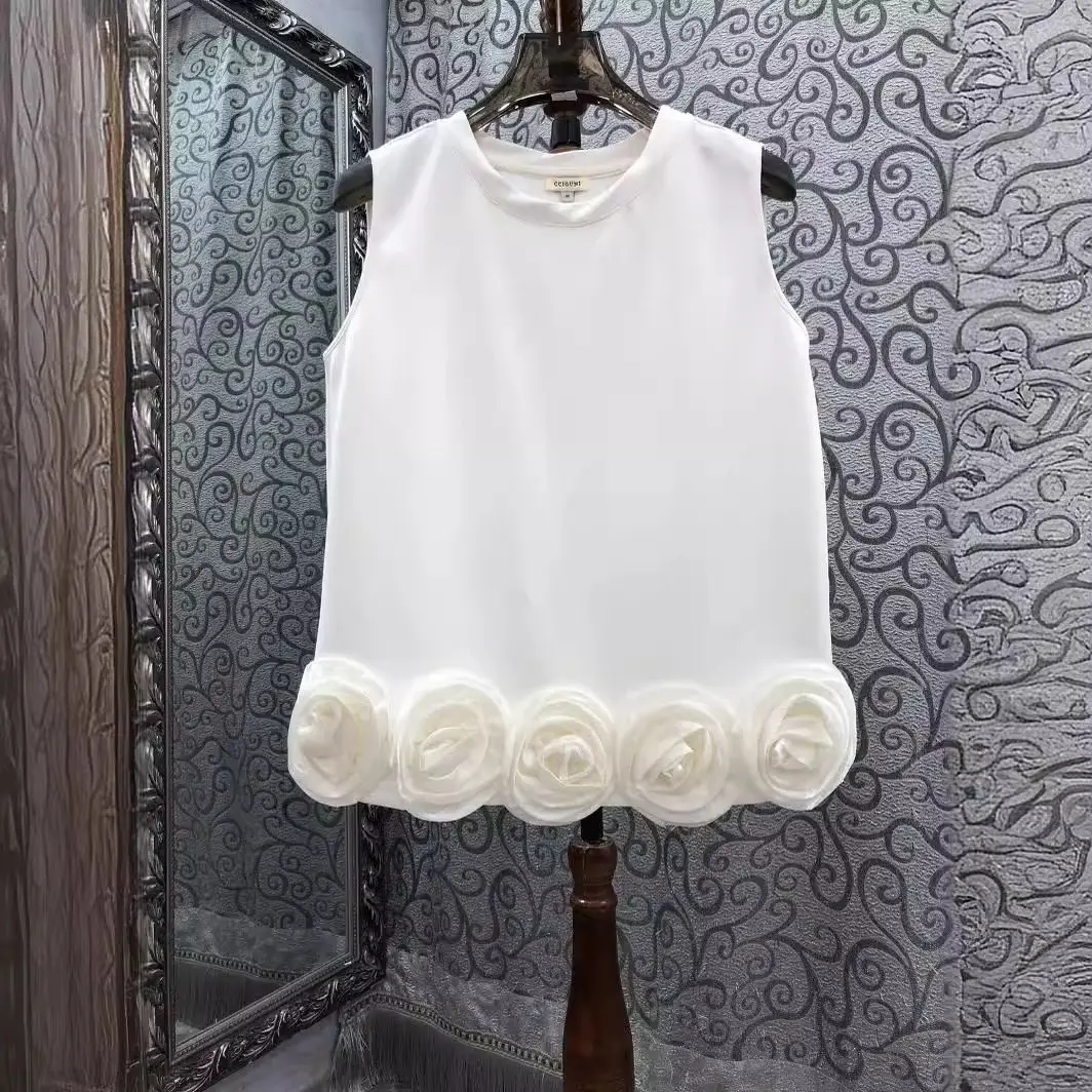 KUSAHIKI Summer New Women's Three Dimensional Disc Flower Decoration Round Neck Sleeveless Tank Top
KUSAHIKI Summer New Women's Three Dimensional Disc Flower Decoration Round Neck Sleeveless Tank Top