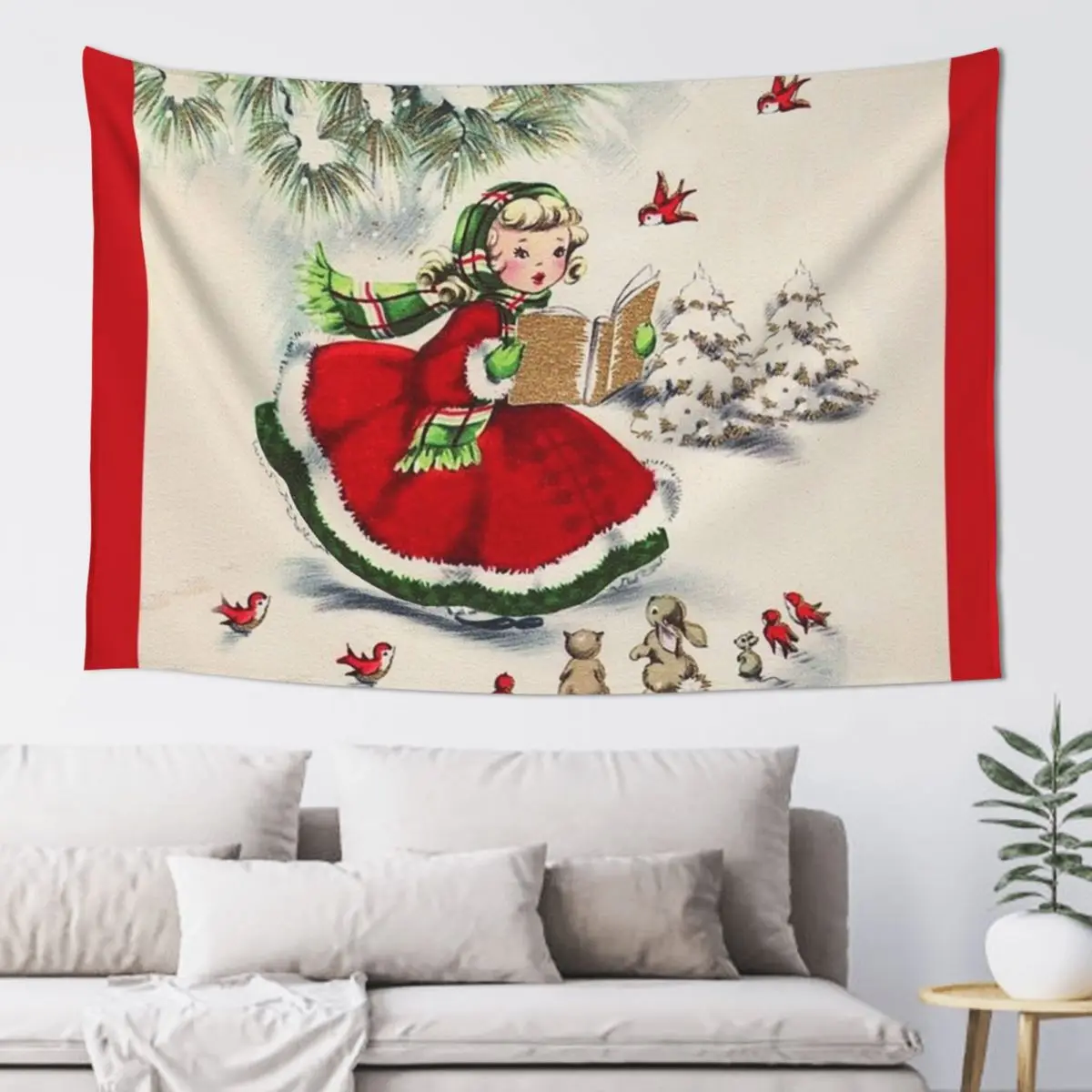 Vintage Christmas Girl in Winter Forest Tapestry Wallpapers Home Decor Decorative Wall Tapestry
Vintage Christmas Girl in Winter Forest Tapestry Wallpapers Home Decor Decorative Wall Tapestry