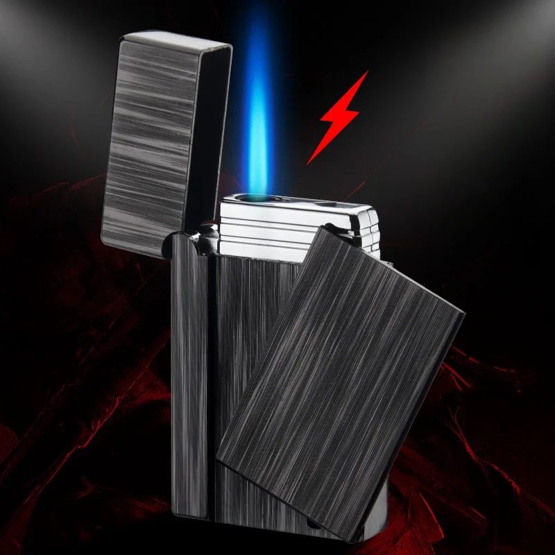 Creative Straight-Into-The-Head Lighter Personalized Open-Cover Side-Slip Windproof Blue Flame Inflatable Lighter Men's Gift
Creative Straight-Into-The-Head Lighter Personalized Open-Cover Side-Slip Windproof Blue Flame Inflatable Lighter Men's Gift