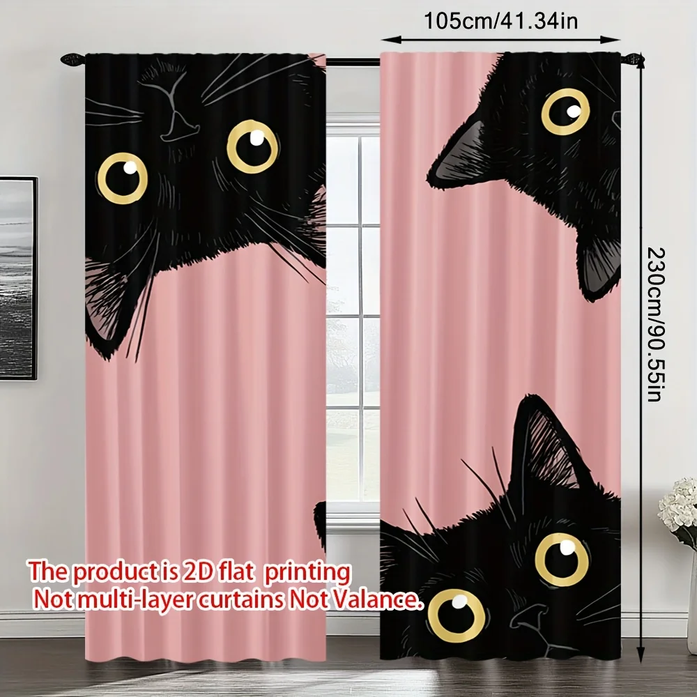 Милые шторы с черными котами на розовом фоне, с мультяшным рисунком животных, светонепроницаемые, термоизолирующие, для гостиной и детской комнаты
Милые шторы с черными котами на розовом фоне, с мультяшным рисунком животных, светонепроницаемые, термоизолирующие, для гостиной и детской комнаты