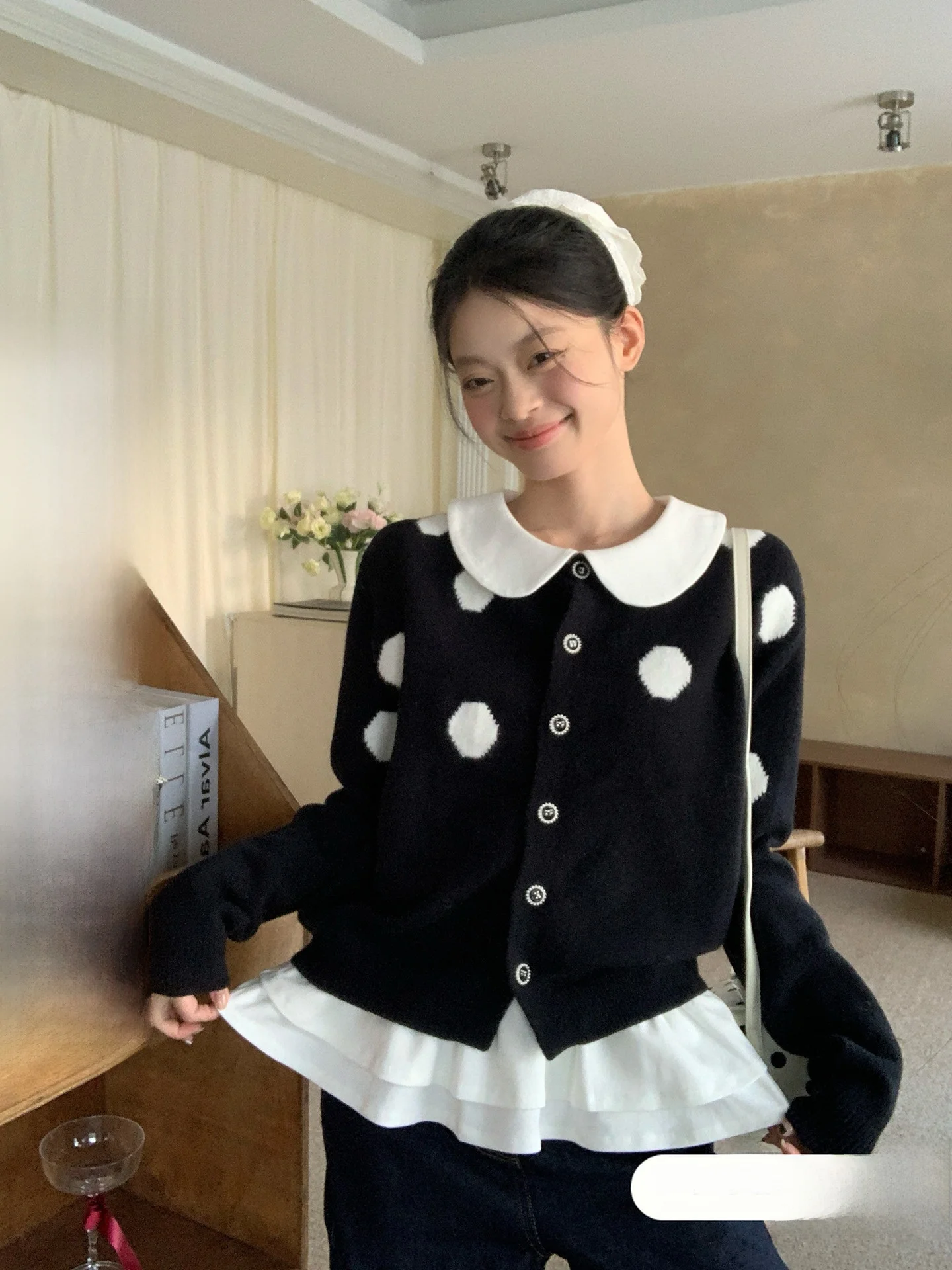 Soft Polka Dot Knitted Sweater Coat Casual Korean Style Women's Spring Loose Fit Comfortable All-Match Long Sleeve round Neck
Soft Polka Dot Knitted Sweater Coat Casual Korean Style Women's Spring Loose Fit Comfortable All-Match Long Sleeve round Neck