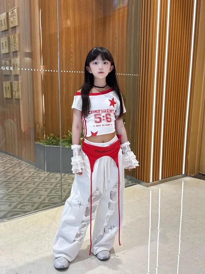 Girls Hip Hop Crop Top Street Dance Ripped Loose Pants Kids K-pop Shorts Streetwear Children Jazz Costume Girl Group Clothes Set
Girls Hip Hop Crop Top Street Dance Ripped Loose Pants Kids K-pop Shorts Streetwear Children Jazz Costume Girl Group Clothes Set