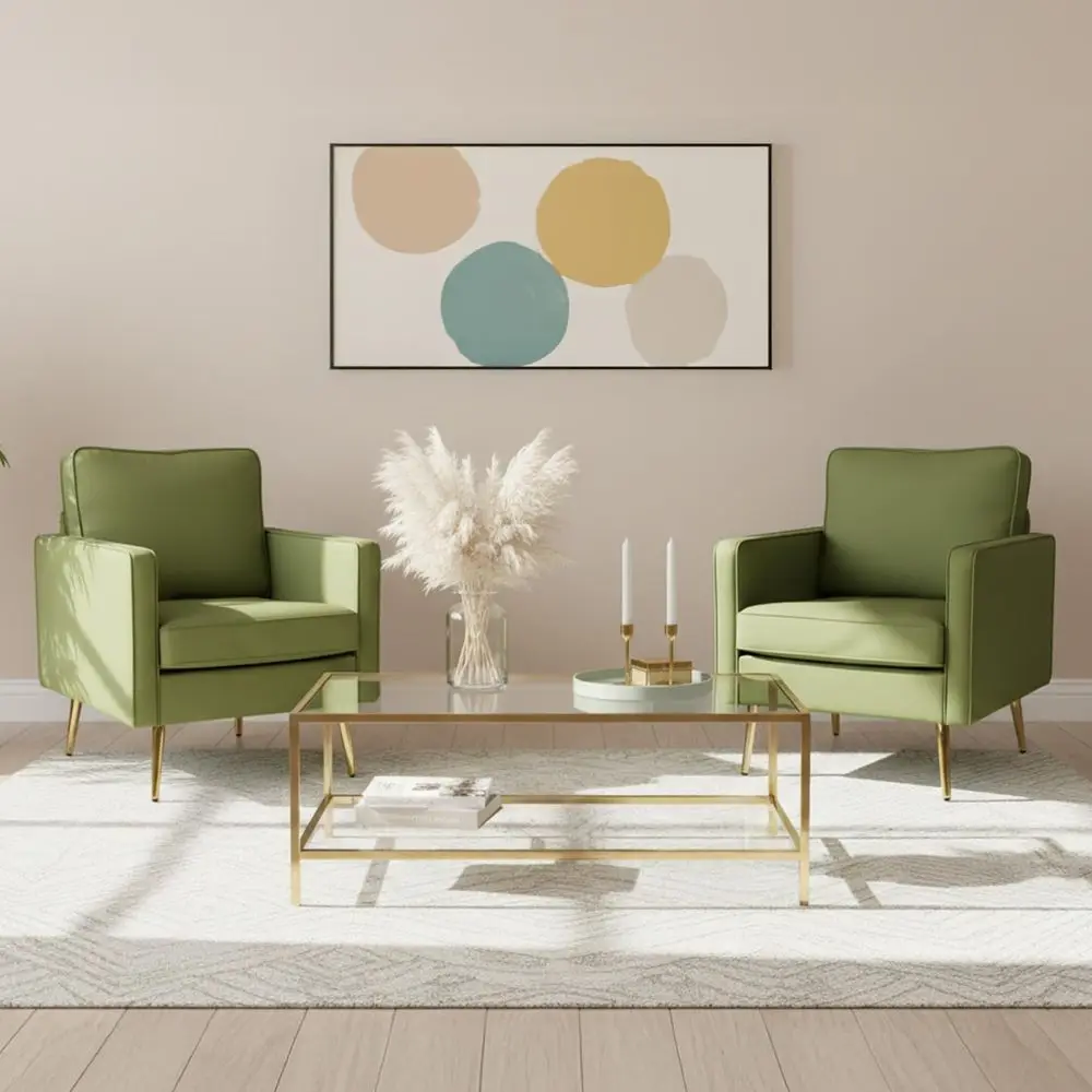 Modern PU Leather Accent Chairs Set of 2, Single Sofa Chair with Pocket Coil Seat, Metal Backrest amp Solid Wood Frame, Upholst
Modern PU Leather Accent Chairs Set of 2, Single Sofa Chair with Pocket Coil Seat, Metal Backrest amp Solid Wood Frame, Upholst