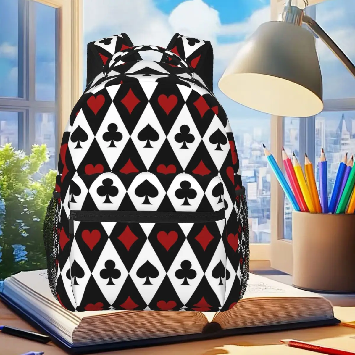 Playing Card Pattern Print Backpack Student Boys Girls BookBag Children School Bag Laptop Shoulder Bags for Men Women
Playing Card Pattern Print Backpack Student Boys Girls BookBag Children School Bag Laptop Shoulder Bags for Men Women