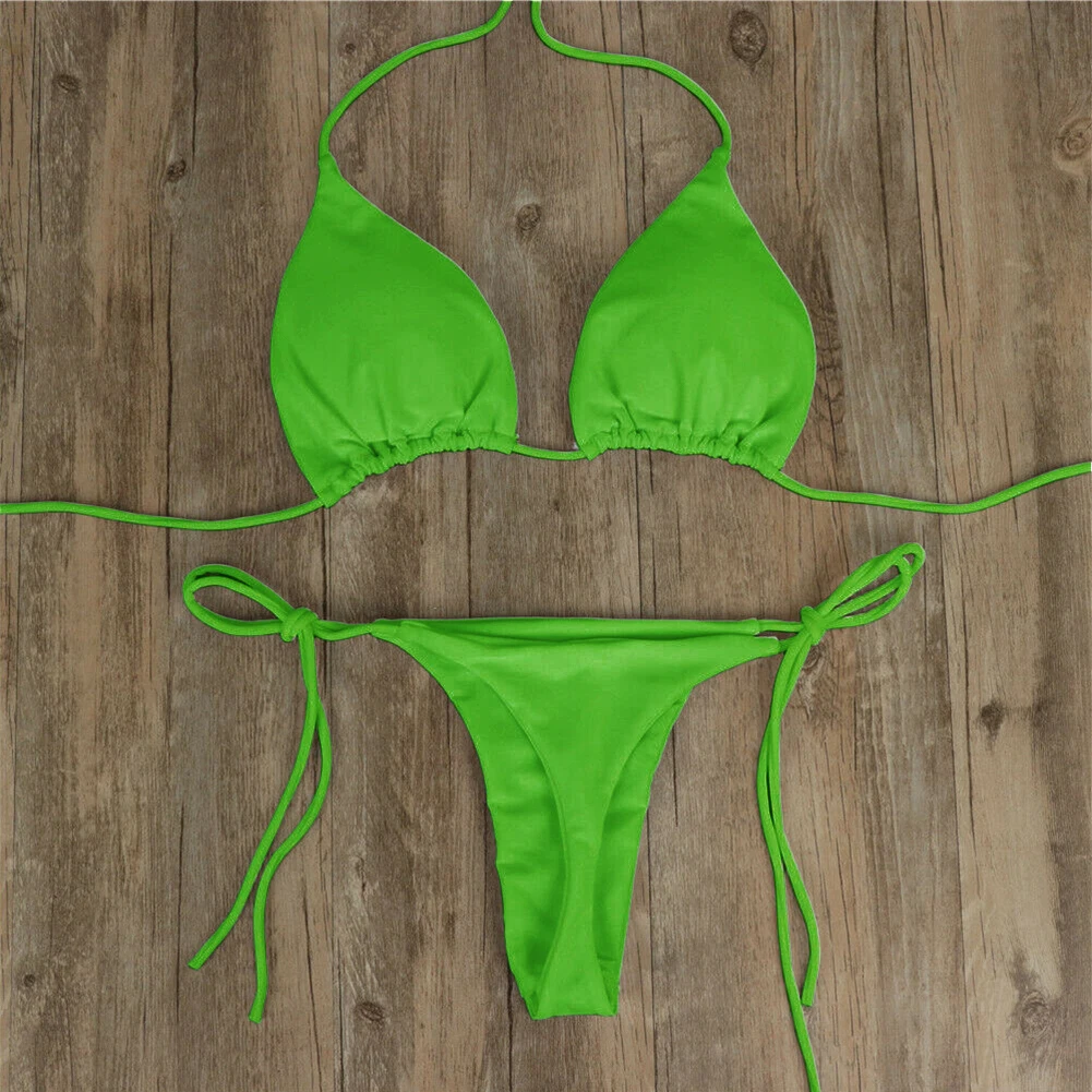 Solid Color Green Red Black Women Thong Bikini Sets Sexy Swimsuit Summer Style Brazilian Wireless Bra Female
Solid Color Green Red Black Women Thong Bikini Sets Sexy Swimsuit Summer Style Brazilian Wireless Bra Female