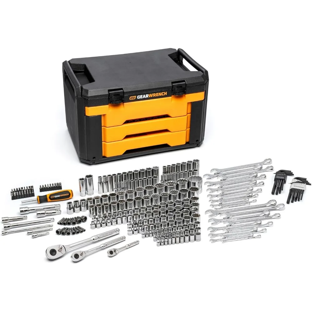 Mechanics Tool Set 257 Piece 3 Drawer Storage Box 1 4 3 8 1 2 Drive Metric SAE
Mechanics Tool Set 257 Piece 3 Drawer Storage Box 1 4 3 8 1 2 Drive Metric SAE