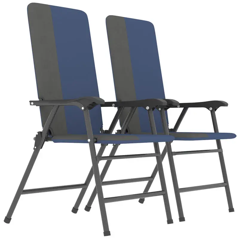 Outsunny Folding Patio Chairs Set of 2, Padded High Back Lawn Camping Chairs with Armrests, 600D Oxford Fabric, Dark Blue
Outsunny Folding Patio Chairs Set of 2, Padded High Back Lawn Camping Chairs with Armrests, 600D Oxford Fabric, Dark Blue