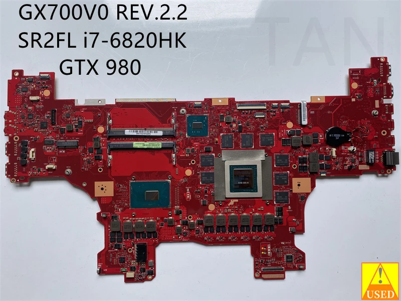USED GX700VO Motherboard For GX700VO Laptop Motherboard CPU I7-6820HK GTX980M Fully Tested, Works Perfectly
USED GX700VO Motherboard For GX700VO Laptop Motherboard CPU I7-6820HK GTX980M Fully Tested, Works Perfectly