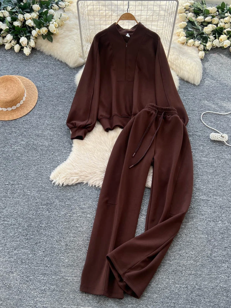 Свободный удобный женский длинный свитшот V-Ne с высокой талией, широкие брюки, осенний комплект из двух предметов, повседневный эффект похудения
Свободный удобный женский длинный свитшот V-Ne с высокой талией, широкие брюки, осенний комплект из двух предметов, повседневный эффект похудения