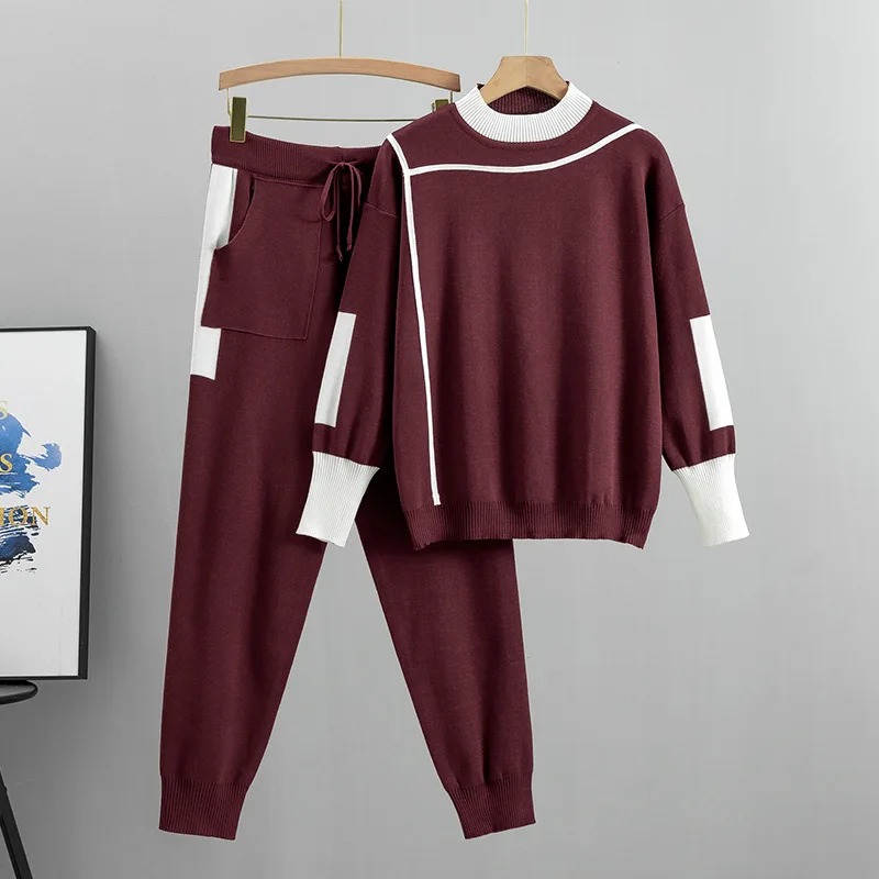 Autumn Winter Fashion Women’s Knitted 2 Pieces Set Elegant Casual Splicing Knitted Top and Solid Color Drawstring Straight Pants
Autumn Winter Fashion Women’s Knitted 2 Pieces Set Elegant Casual Splicing Knitted Top and Solid Color Drawstring Straight Pants