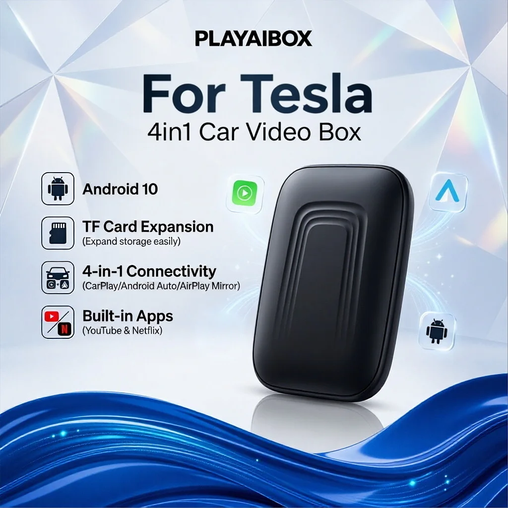 PLAYAIBOX Wireless Android Auto CarPlay Android 10 YouTube Netflix Car Multimedia Video Box For Tesla Model 3 Model X Y Model S
PLAYAIBOX Wireless Android Auto CarPlay Android 10 YouTube Netflix Car Multimedia Video Box For Tesla Model 3 Model X Y Model S