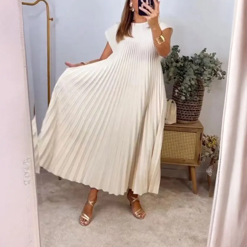 2025 Spring New Women's Fashion Temperament Crew Neck Sleeveless Pleated Loose Dress C001
2025 Spring New Women's Fashion Temperament Crew Neck Sleeveless Pleated Loose Dress C001