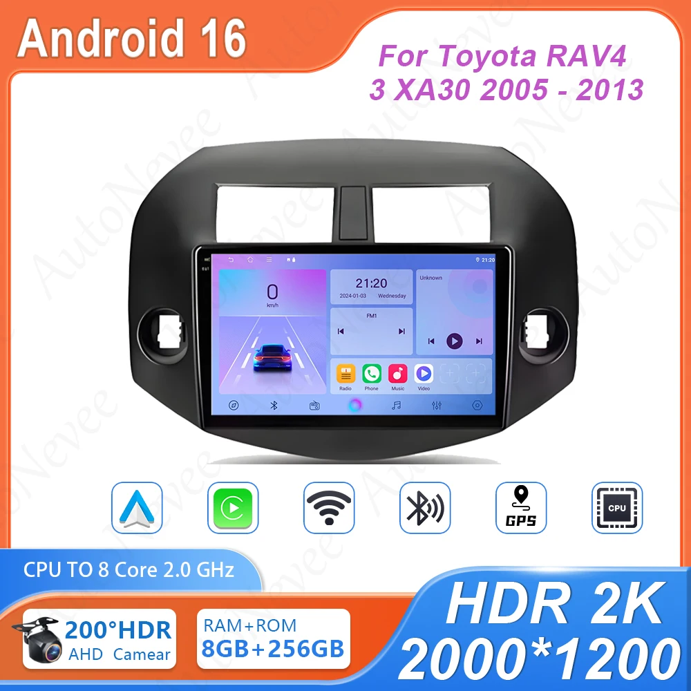 Автомагнитола Android для Toyota RAV4 3 XA30 2005-2013, GPS-навигация, мультимедийный проигрыватель, 4G Wi-Fi, без 2DIN-адаптера, автомобильный DVD-плеер
Автомагнитола Android для Toyota RAV4 3 XA30 2005-2013, GPS-навигация, мультимедийный проигрыватель, 4G Wi-Fi, без 2DIN-адаптера, автомобильный DVD-плеер