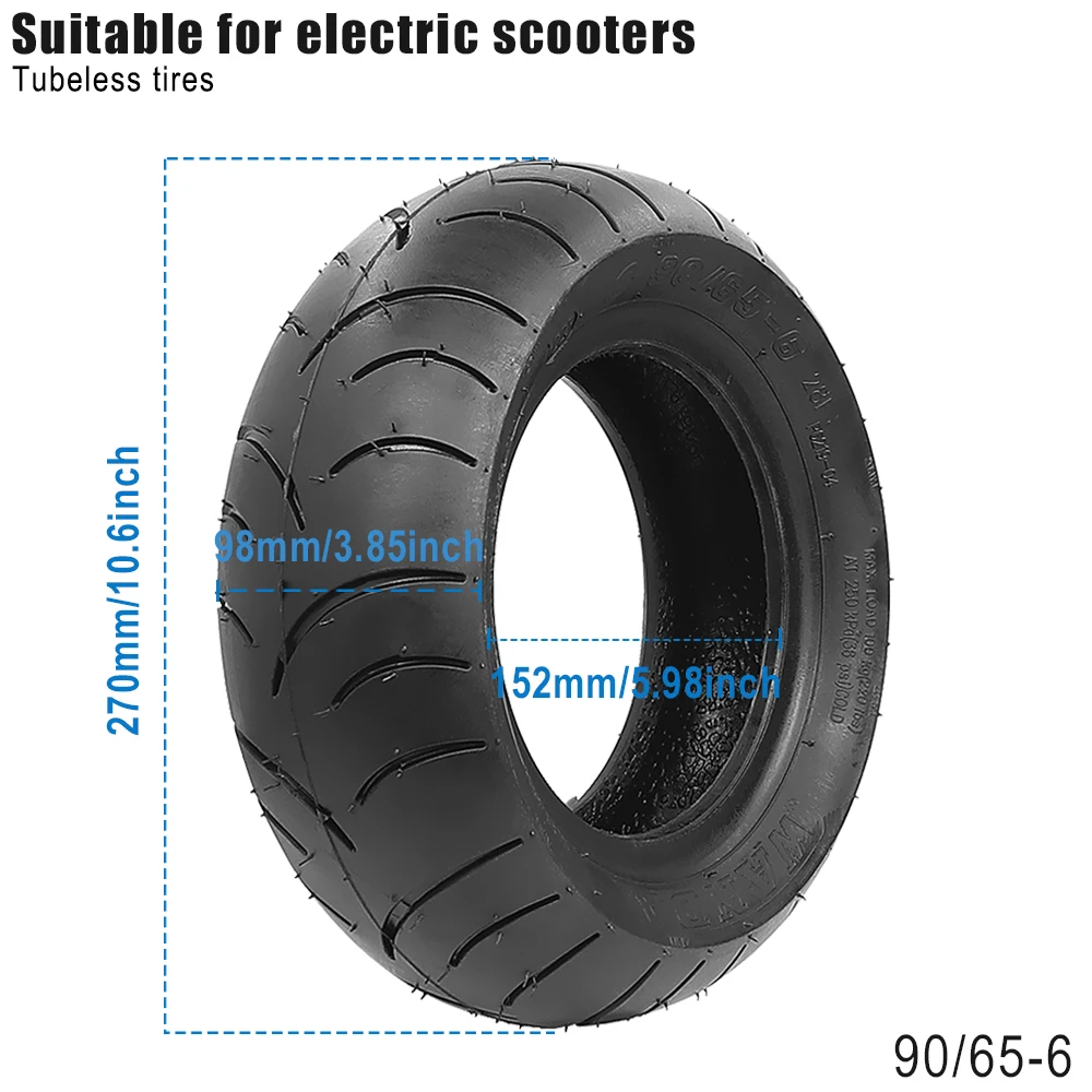 90/65-6 Universal 10inch Vacuum Tire for Electric Scooter Parts Thickening Tubeless Tyre Explosion-proof Tyre Accessories
90/65-6 Universal 10inch Vacuum Tire for Electric Scooter Parts Thickening Tubeless Tyre Explosion-proof Tyre Accessories