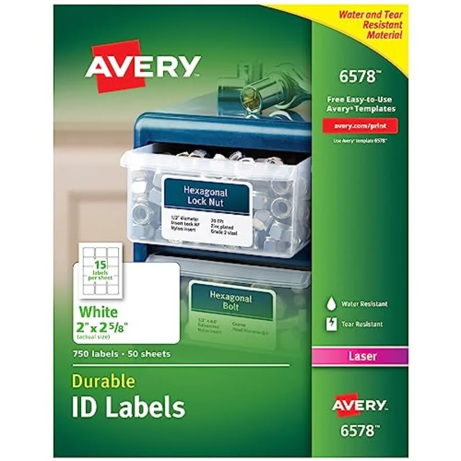 Durable White Cover Up ID s for Laser Printers, 2.62, Pack of 750 6578
Durable White Cover Up ID s for Laser Printers, 2.62, Pack of 750 6578