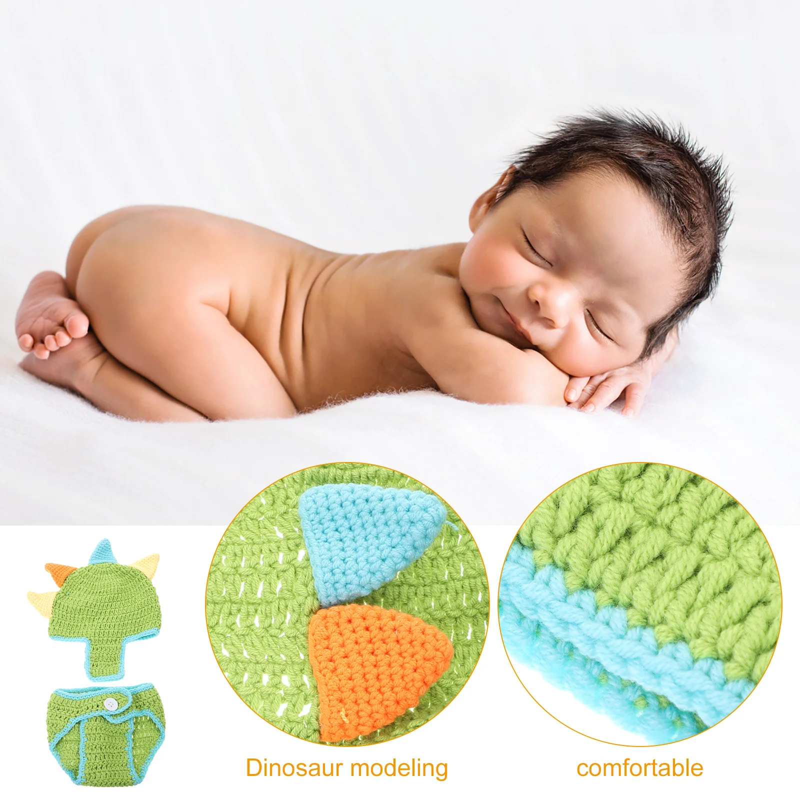 1Set Newborn Baby Dinosaur Knitting Outfit 0-1 Year Soft Cotton Clothing Set Adorable Wearable for Baby Photoshoot and Memory
1Set Newborn Baby Dinosaur Knitting Outfit 0-1 Year Soft Cotton Clothing Set Adorable Wearable for Baby Photoshoot and Memory