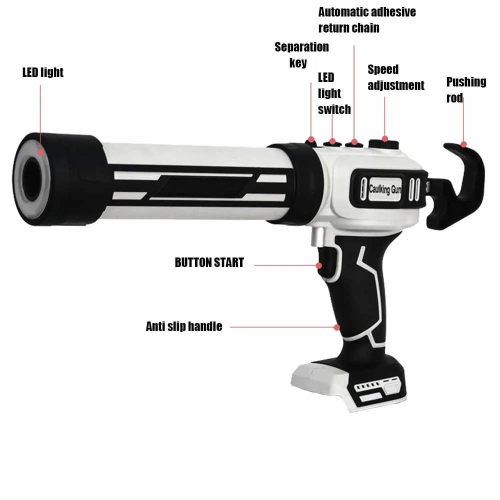 Electric Caulking Gun for Makita 18V-21V Battery Cement Glass Adhesive Glue Seal Sealant Tool Wireless Glass Glue Gun No Battery
Electric Caulking Gun for Makita 18V-21V Battery Cement Glass Adhesive Glue Seal Sealant Tool Wireless Glass Glue Gun No Battery