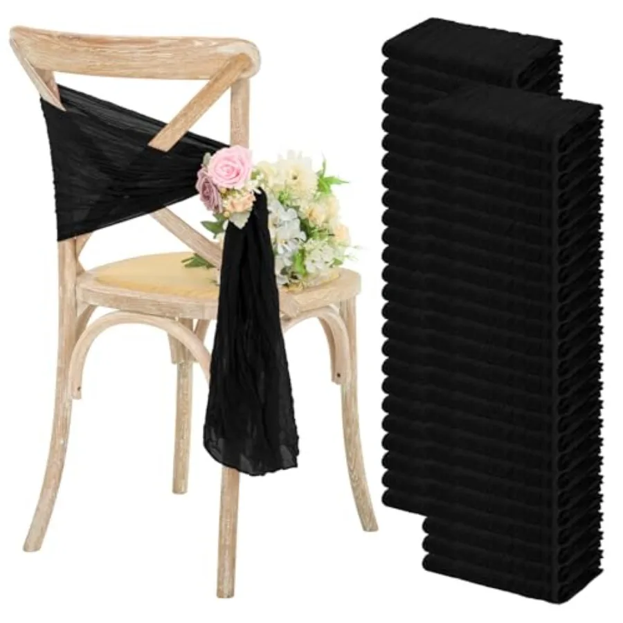 YMHPRIDE 50 PCS Wedding Cheesecloth Chair Sashes, Bows Designed Chair Sashes for Wedding Party Banquet Restaurant Hotel Folding
YMHPRIDE 50 PCS Wedding Cheesecloth Chair Sashes, Bows Designed Chair Sashes for Wedding Party Banquet Restaurant Hotel Folding