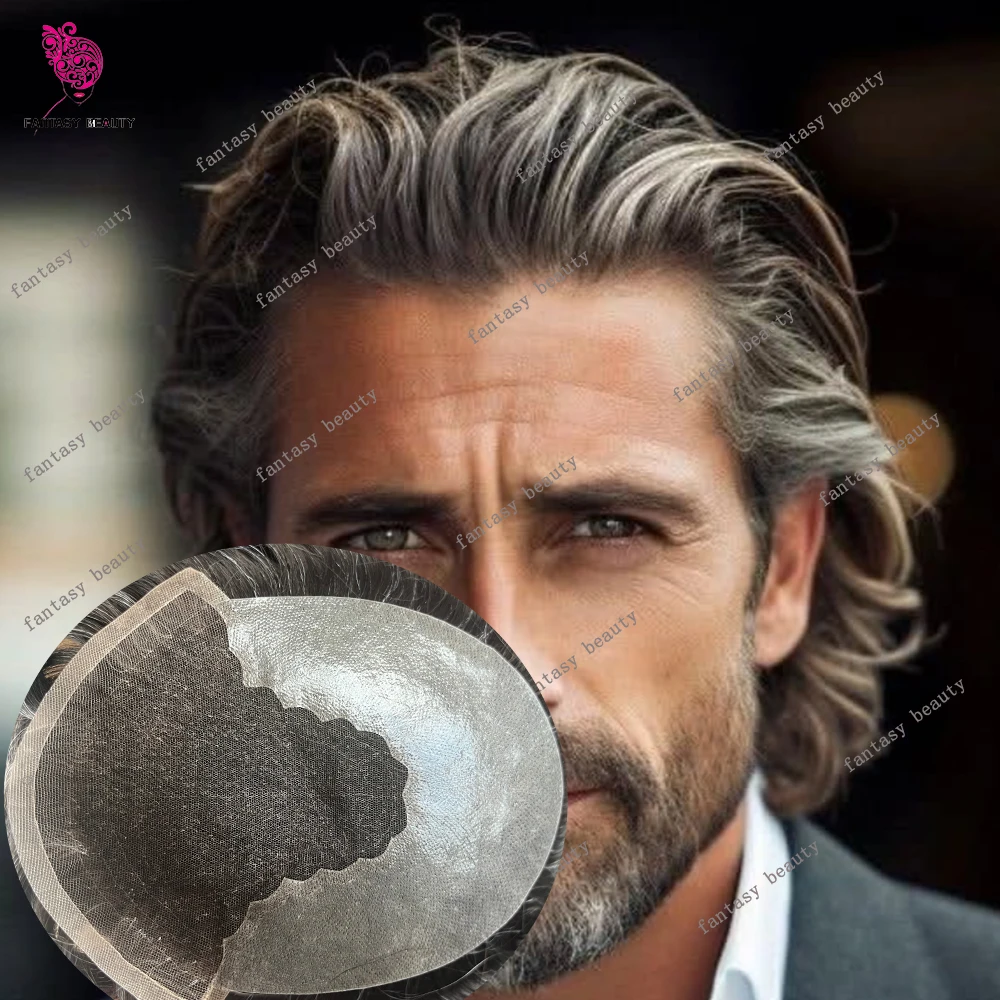 Men's Q6 French Swiss Lace Wig Toupee PU Base Bleached Knots Natural Hairline 1B20 1B50 1b80 Grey Black HumanHair Toupee for Men
Men's Q6 French Swiss Lace Wig Toupee PU Base Bleached Knots Natural Hairline 1B20 1B50 1b80 Grey Black HumanHair Toupee for Men