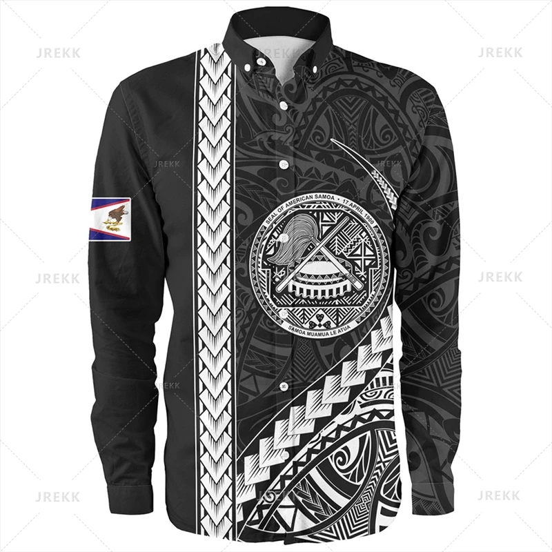 Small Size Vintage 3D Printing American Samoa Emblem Long Sleeve Shirts Men Samoa Ethnic Patterns Graphic Lapel Blouse Clothing
Small Size Vintage 3D Printing American Samoa Emblem Long Sleeve Shirts Men Samoa Ethnic Patterns Graphic Lapel Blouse Clothing