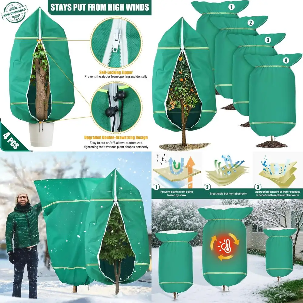 4-Pack Frost Protection Covers for Outdoor Plants - 2.5 oz/yd², Ideal for Large Rose Bushes, Fig, and Citrus Trees (47x71)
4-Pack Frost Protection Covers for Outdoor Plants - 2.5 oz/yd², Ideal for Large Rose Bushes, Fig, and Citrus Trees (47x71)