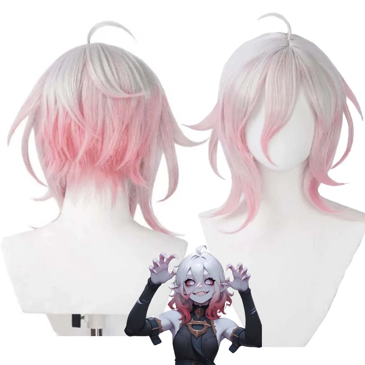 Women Halloween Party Game LOL Briar White Mixed Pink Heat Resistant Hair Wig
Women Halloween Party Game LOL Briar White Mixed Pink Heat Resistant Hair Wig