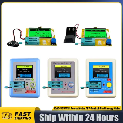 LCR-MF9 T7 TC1 T4 pantalla colorida multifuncional TFT retroiluminación Transistor probador para diodo triodo condensador resistencia Transistor