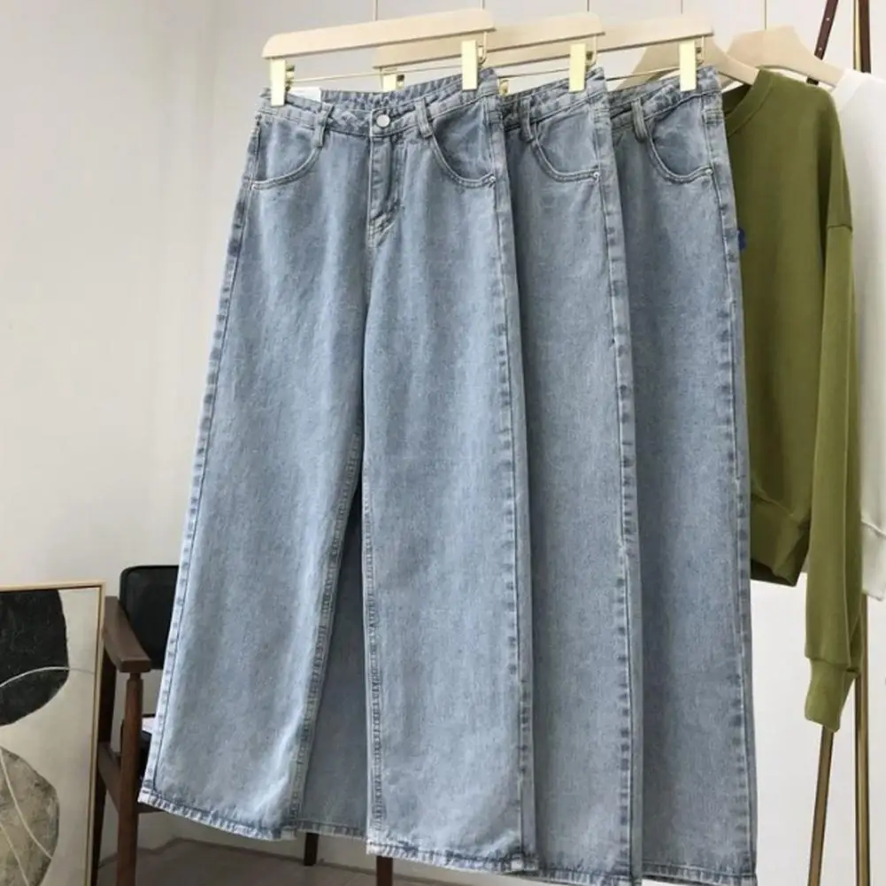 Women Jeans Straight Wide Leg High Waist Loose Pockets Button Zipper Closure Pants Retro Floor Length Streetwear Long Trousers
Women Jeans Straight Wide Leg High Waist Loose Pockets Button Zipper Closure Pants Retro Floor Length Streetwear Long Trousers