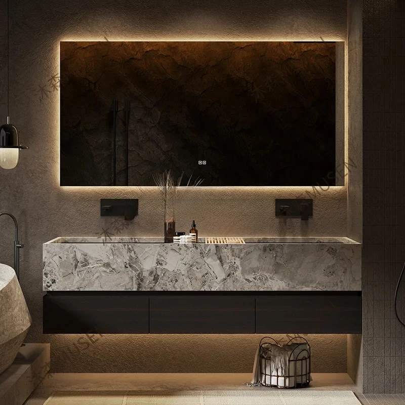 Washbasin designer slate bathroom cabinet combination integrated basin bathroom
Washbasin designer slate bathroom cabinet combination integrated basin bathroom