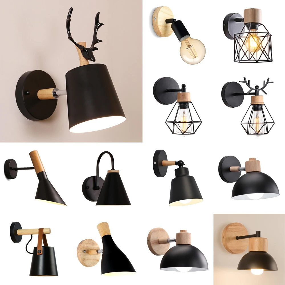 Nordic Wooden Wall Light Bedroom Bedside Lamp Black Modern E27 Aisle Stairs LED Home Ceiling Lighting Sconce Living Room Decor
Nordic Wooden Wall Light Bedroom Bedside Lamp Black Modern E27 Aisle Stairs LED Home Ceiling Lighting Sconce Living Room Decor