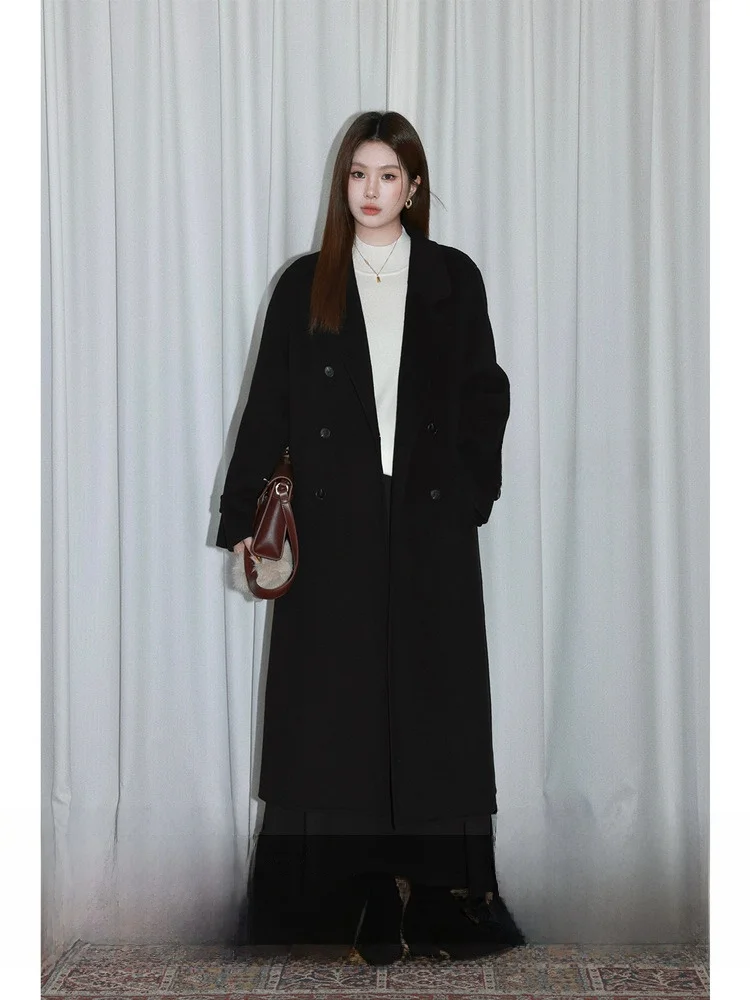 plus Size Women's Double-Faced Woolen Coat Korean Sle Fce Outerwear Medium-Length Suit Collar Double-Button Design
plus Size Women's Double-Faced Woolen Coat Korean Sle Fce Outerwear Medium-Length Suit Collar Double-Button Design
